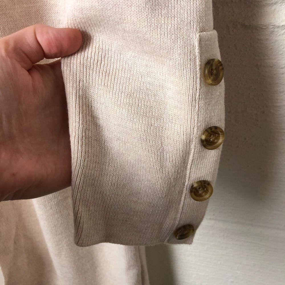 Banana Republic Womens Longline Open Front Cardigan Button Sleeve Size XS Beige - Picture 4 of 7